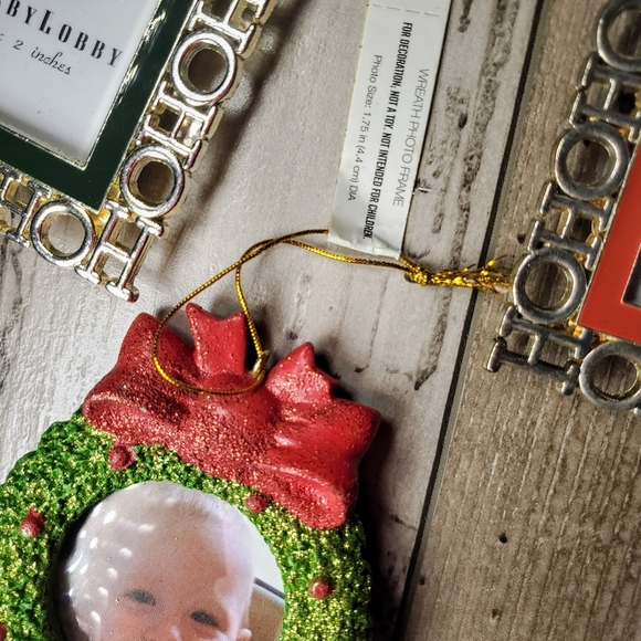 NWT Hobby Lobby Photo Frame Christmas Tree Ornament Bundle 3pc - Picture 10 of 14